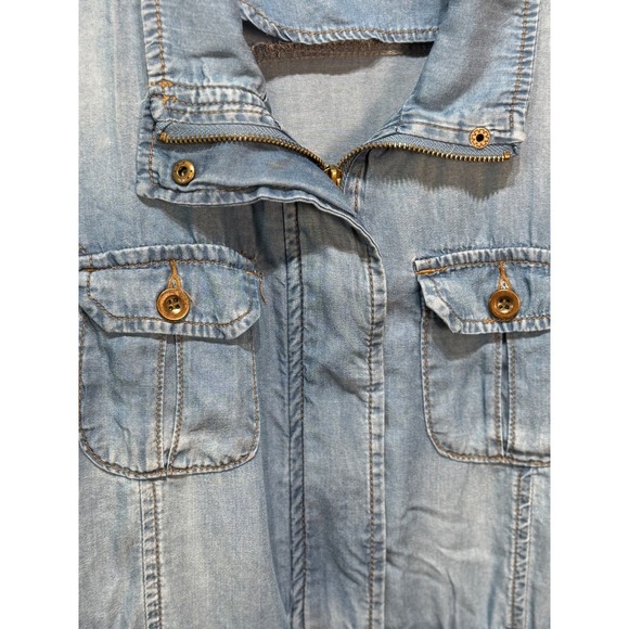 Grace & Lace Women‎ Medium Denim Tencel Jacket With Zipper & Buttons - Picture 3 of 11
